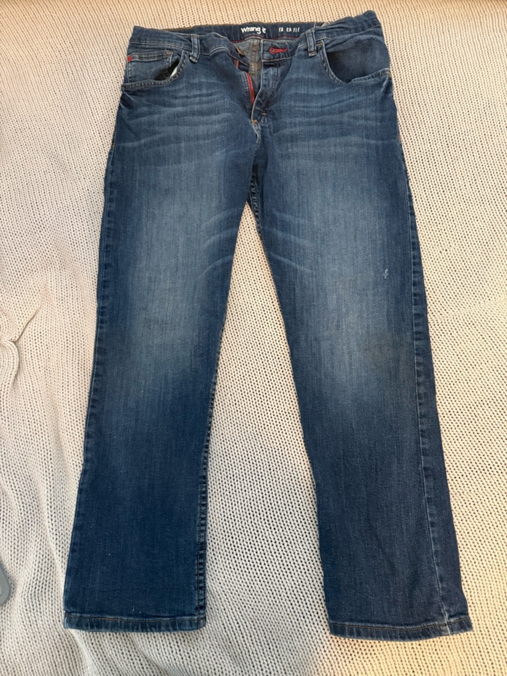 Wrangler Men's Dark Blue Straight-Leg Jeans
